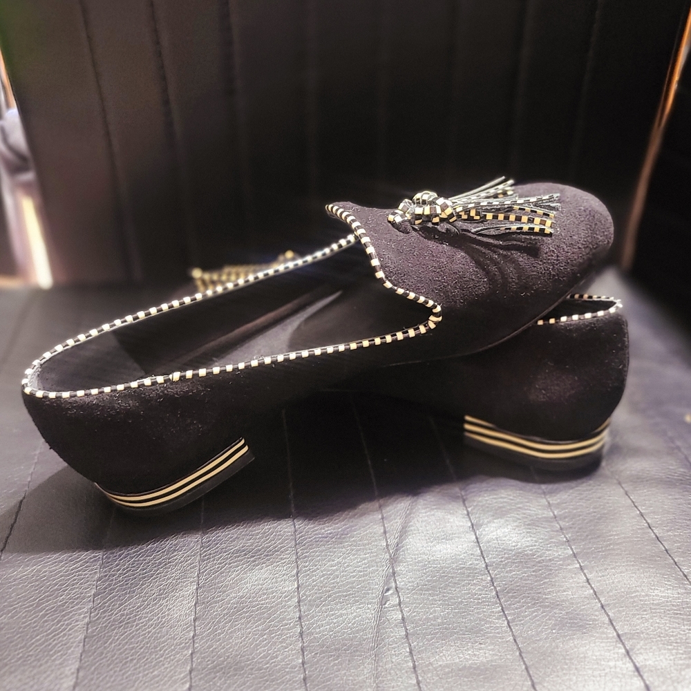 Bernardo Suede Tassel Loafers